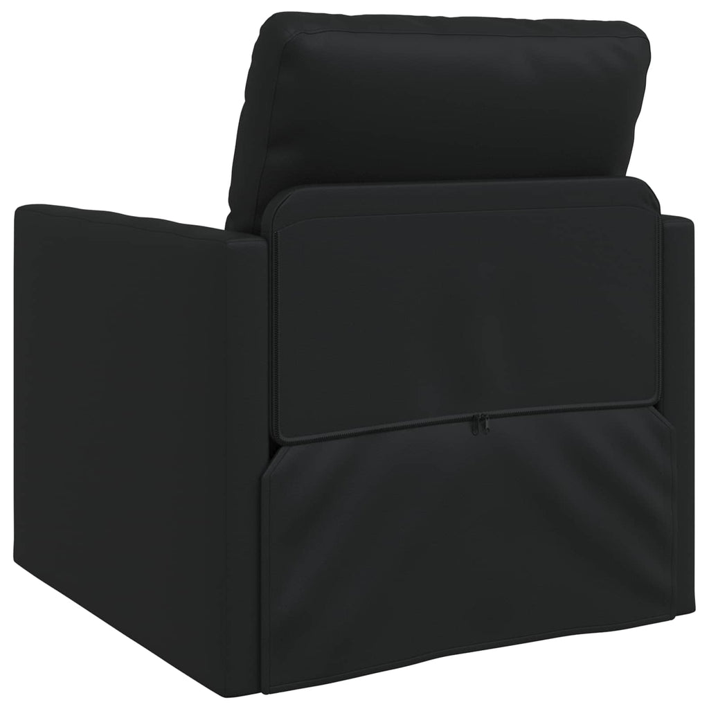 vidaXL Sofa Bed 60cm Czarny Sztuczna skóra