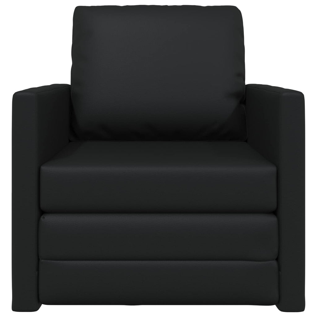 vidaXL Sofa Bed 60cm Czarny Sztuczna skóra