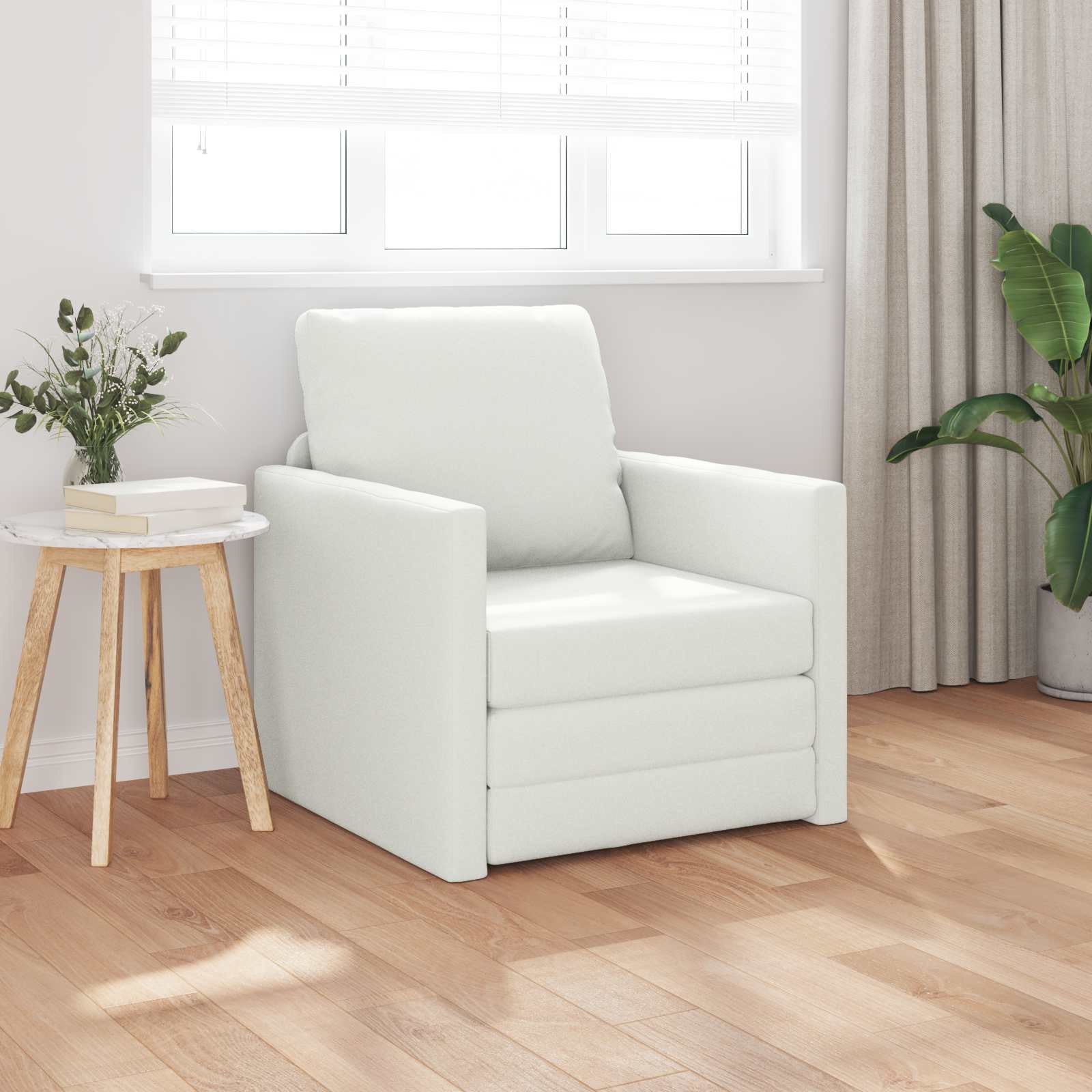 vidaXL Sofa Bed 60cm Biały Sztuczna skóra