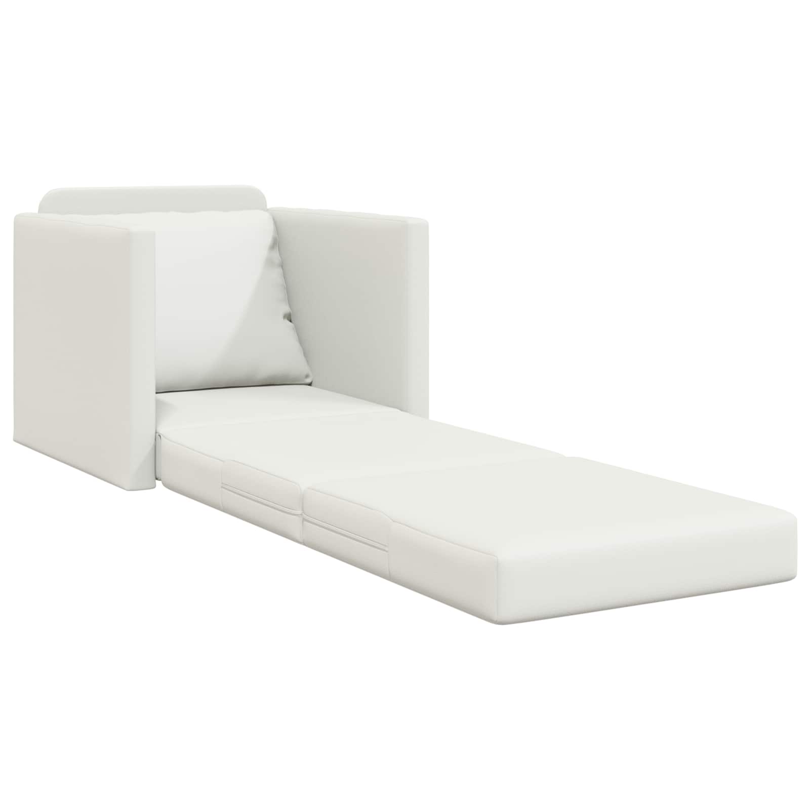 vidaXL Sofa Bed 60cm Biały Sztuczna skóra
