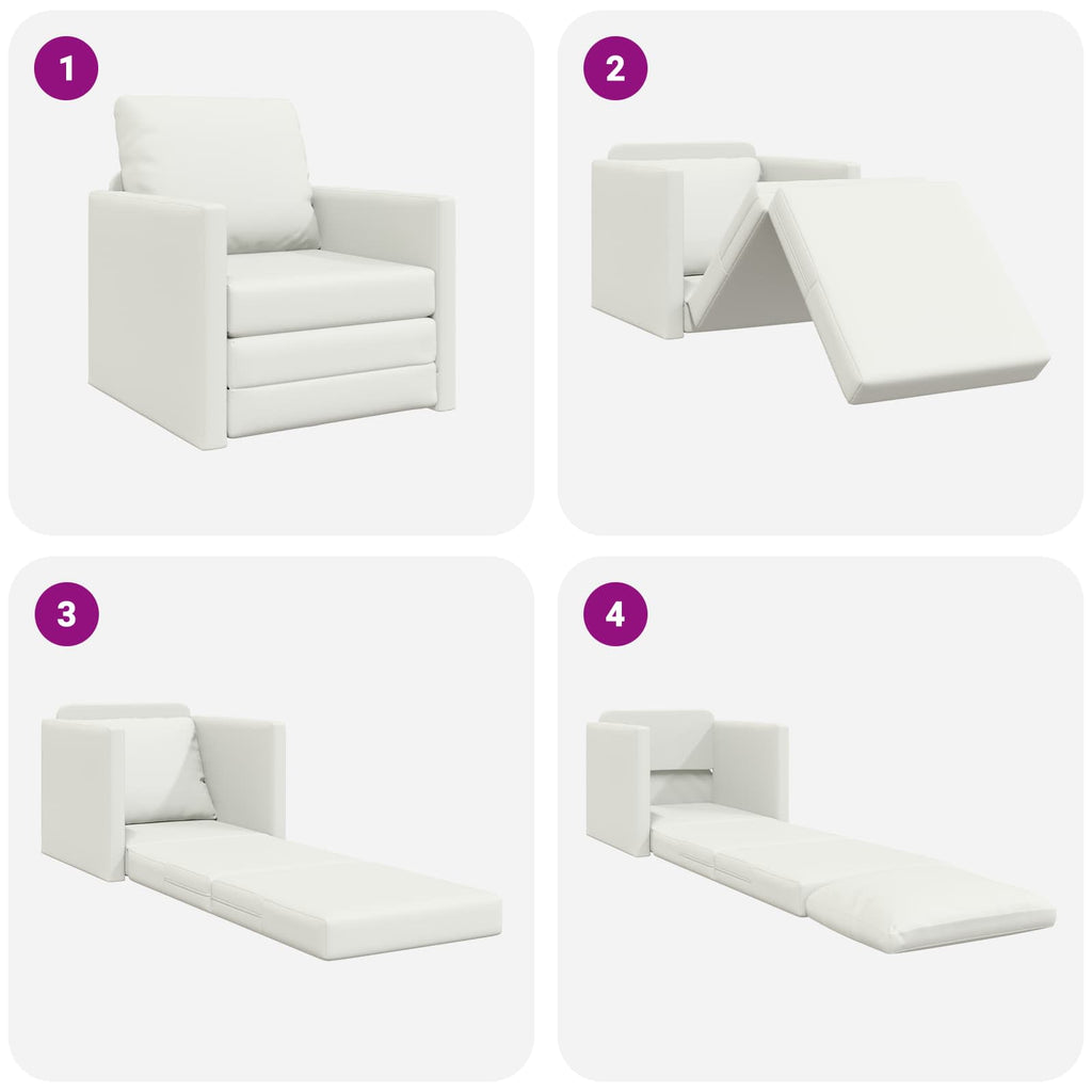 vidaXL Sofa Bed 60cm Biały Sztuczna skóra