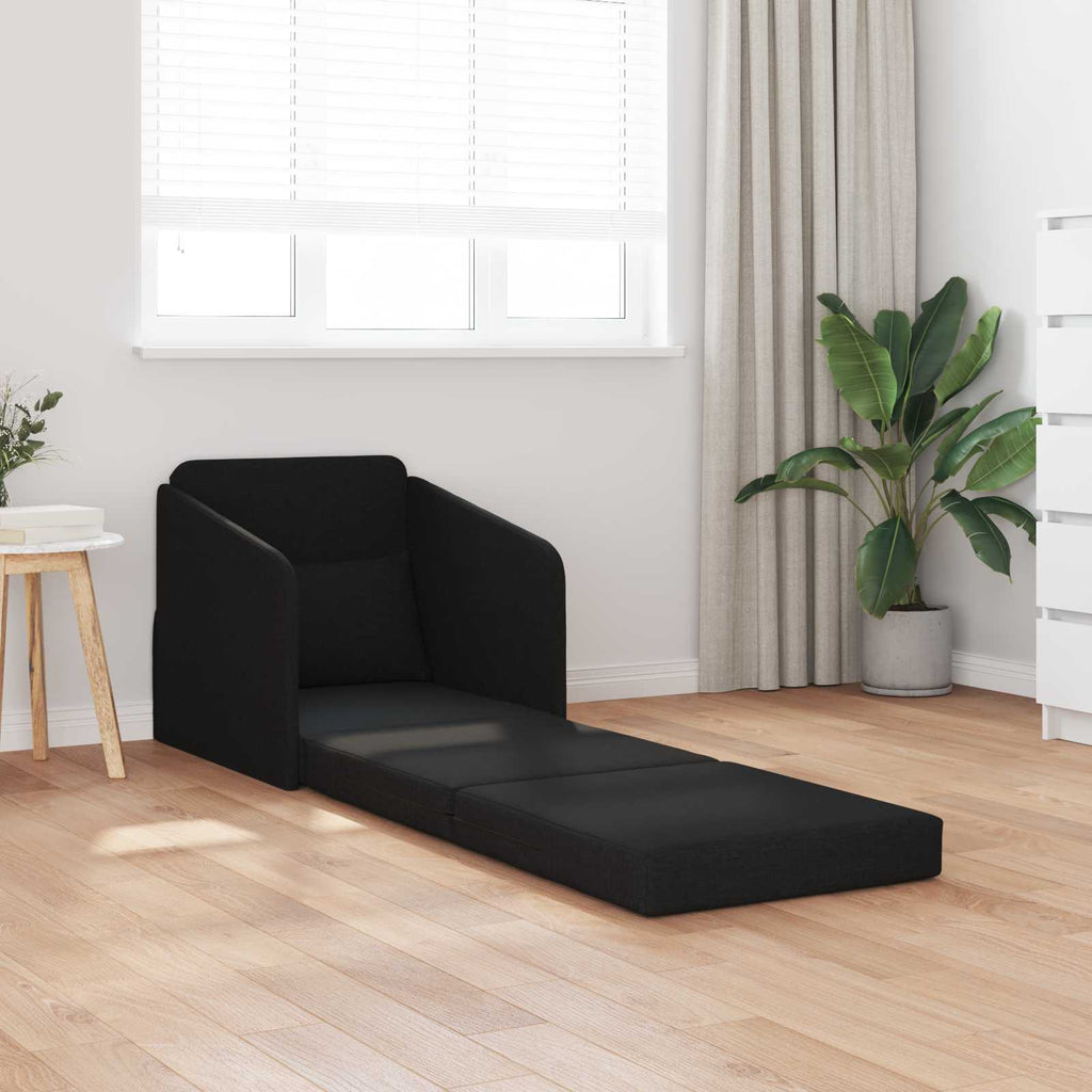 vidaXL Sofa Bed Czarny 65 x 80 x 83 cm tkanina
