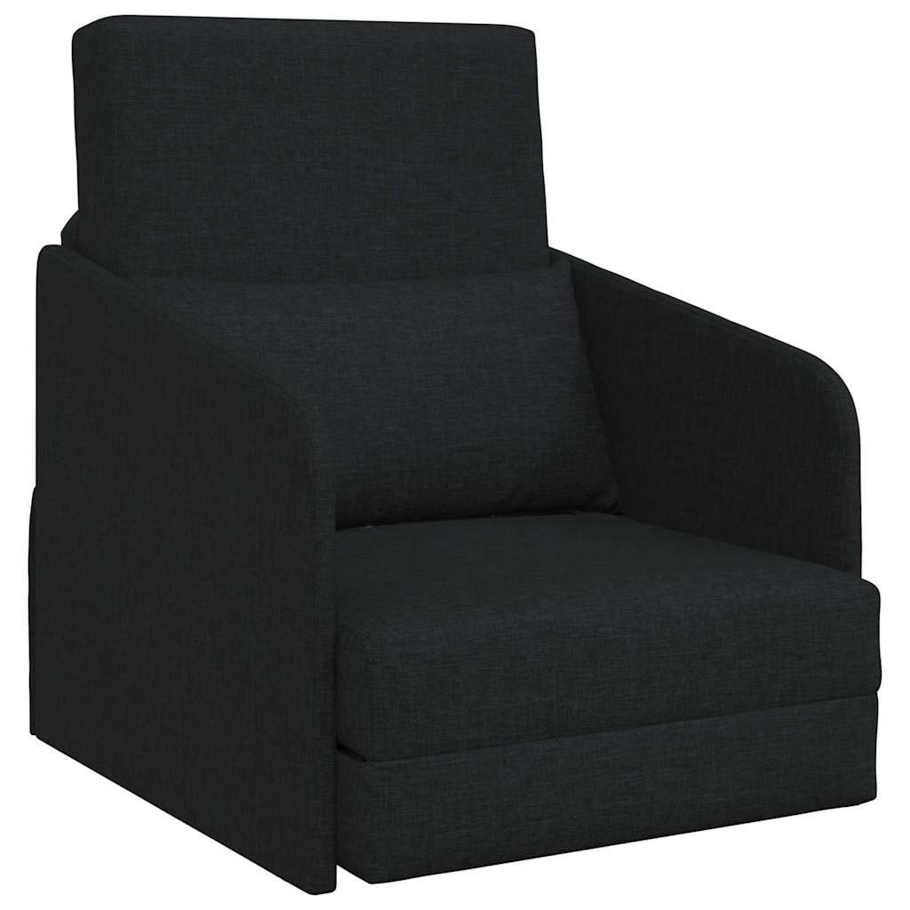 vidaXL Sofa Bed Czarny 65 x 80 x 83 cm tkanina