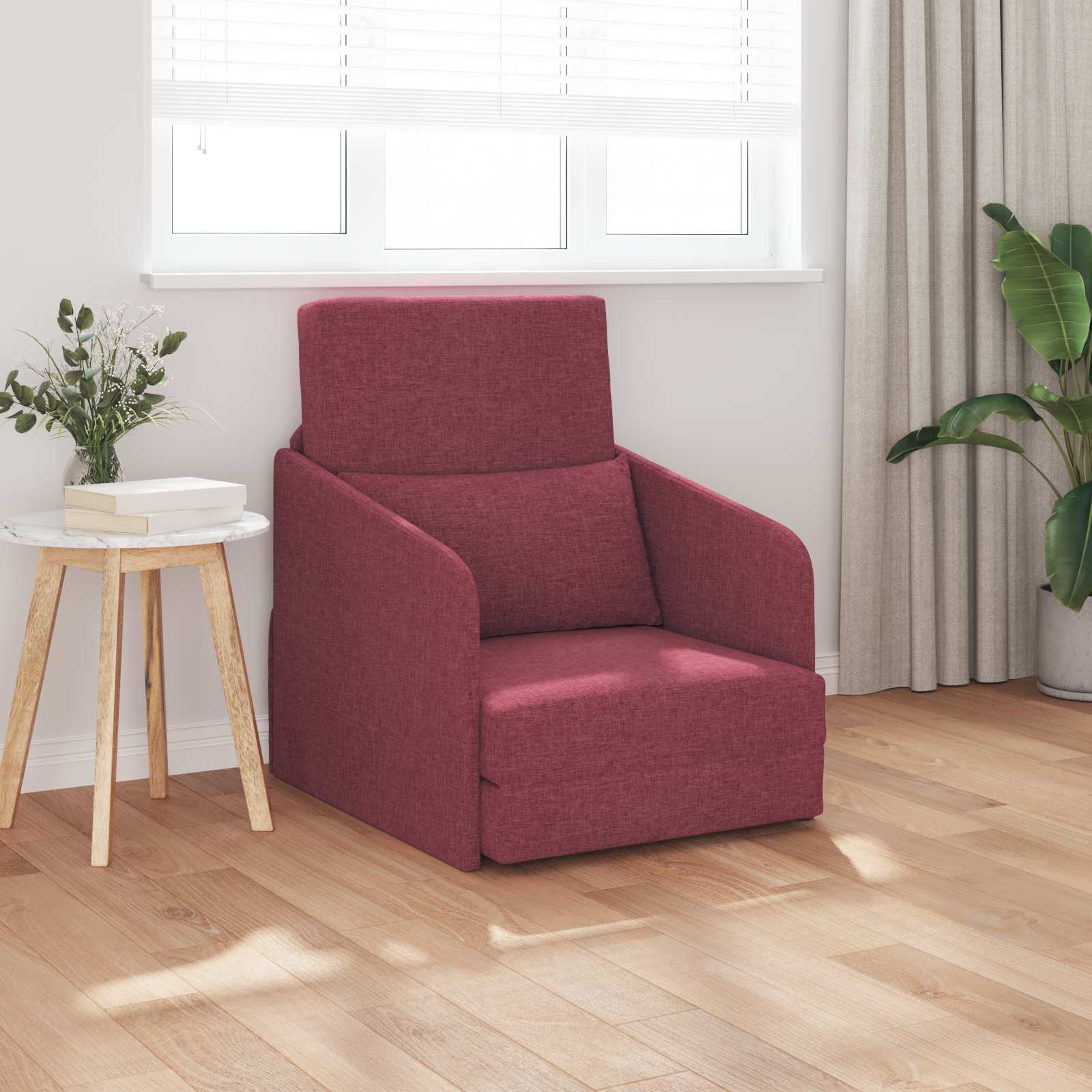 vidaXL Sofa Bed Czerwone wino 65 x 80 x 83 cm tkanina