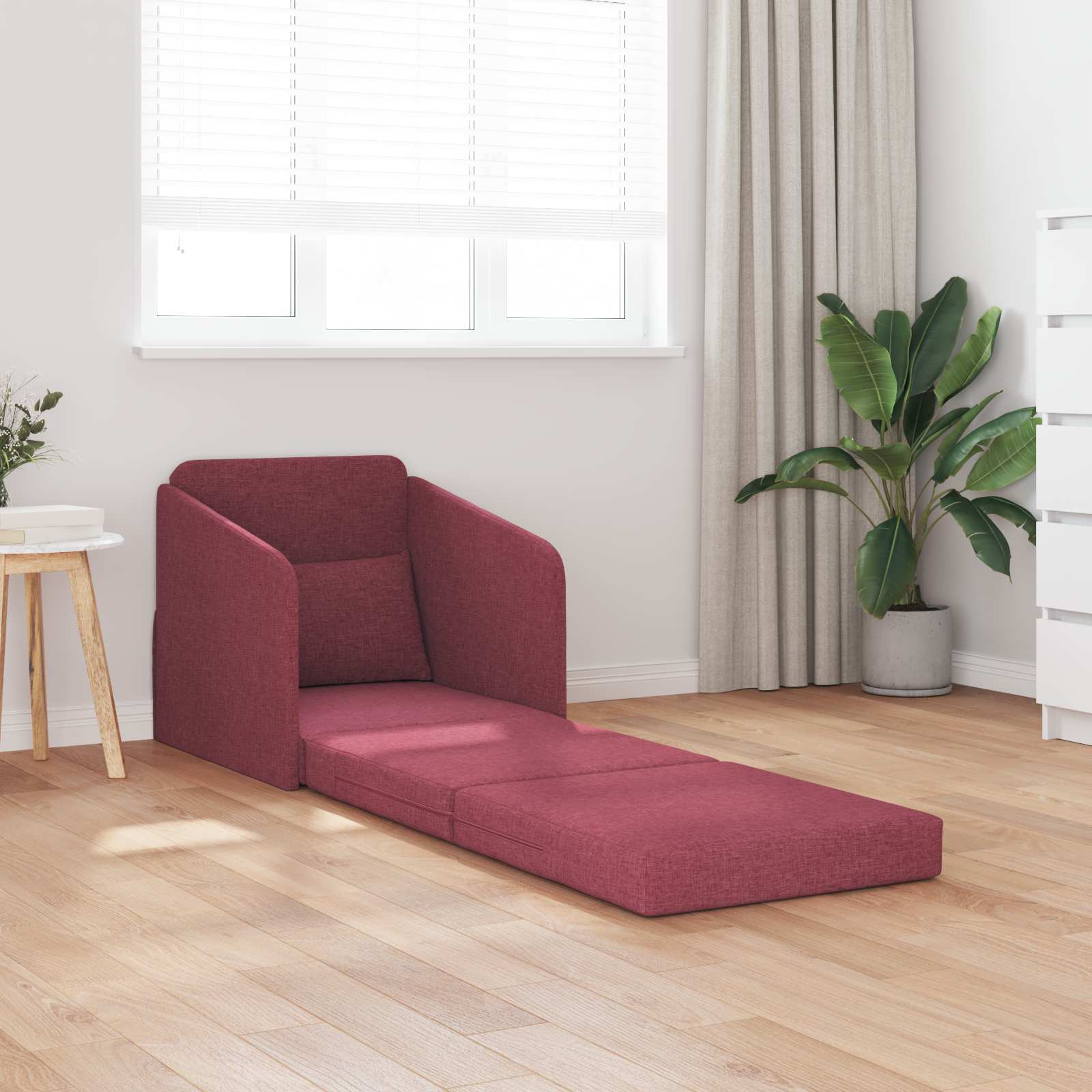 vidaXL Sofa Bed Czerwone wino 65 x 80 x 83 cm tkanina