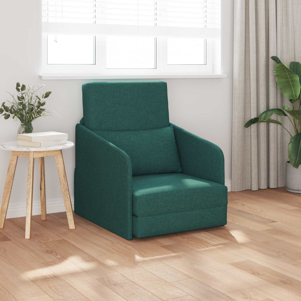 vidaXL Sofa Bed Ciemna zieleń 65 x 80 x 83 cm tkanina