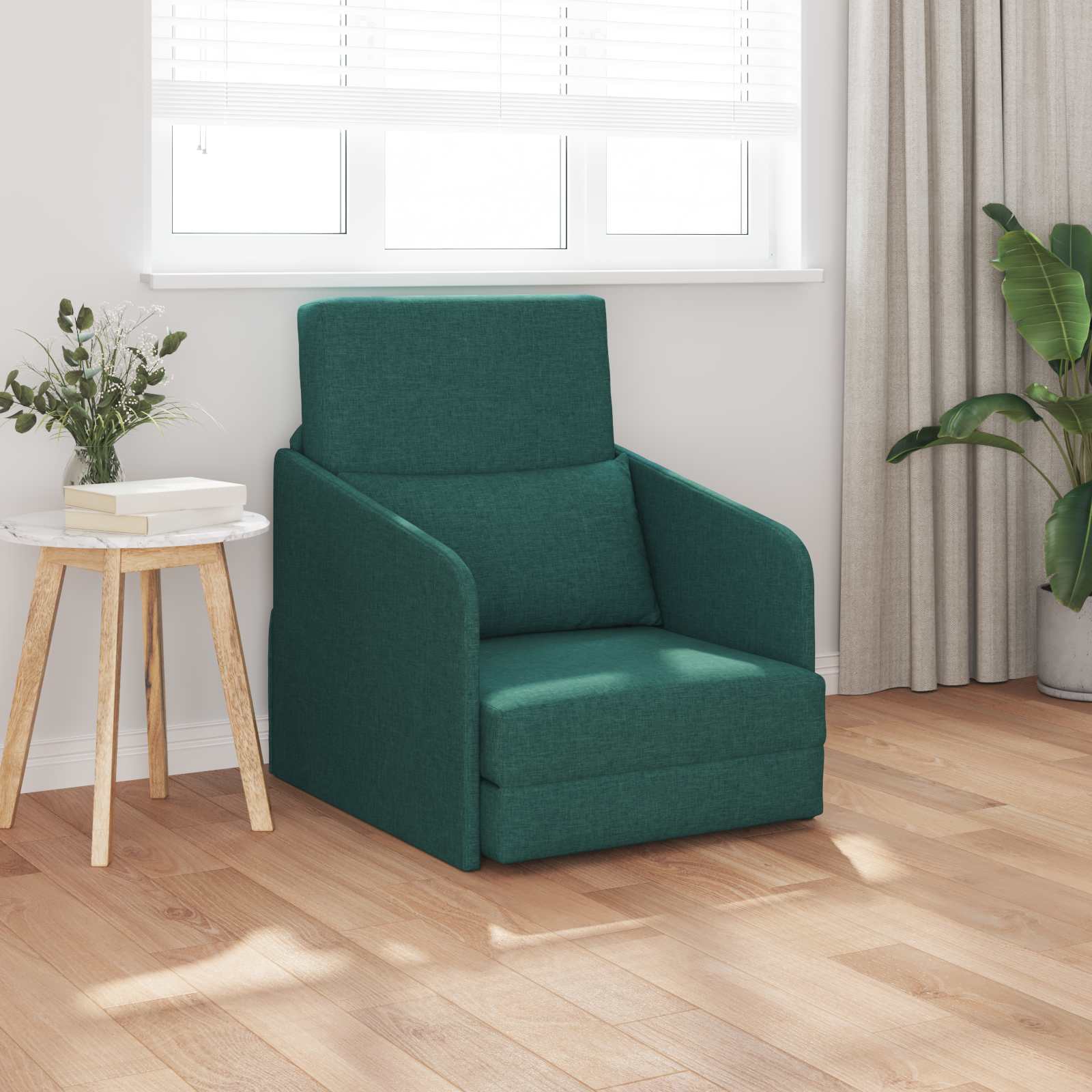 vidaXL Sofa Bed Ciemna zieleń 65 x 80 x 83 cm tkanina