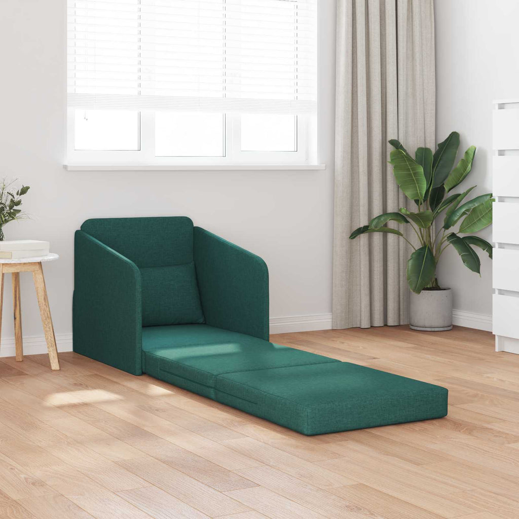 vidaXL Sofa Bed Ciemna zieleń 65 x 80 x 83 cm tkanina