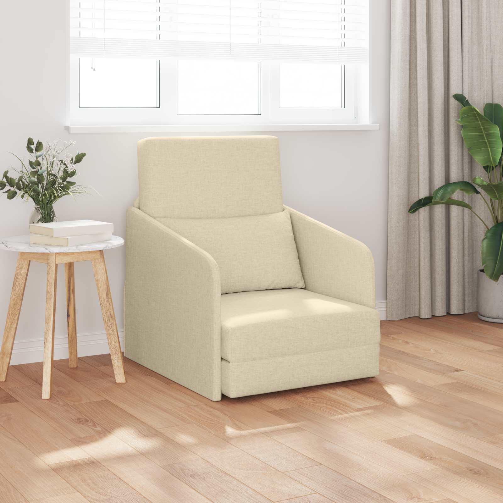 vidaXL Sofa Bed Kremowy 65 x 80 x 83 cm tkanina