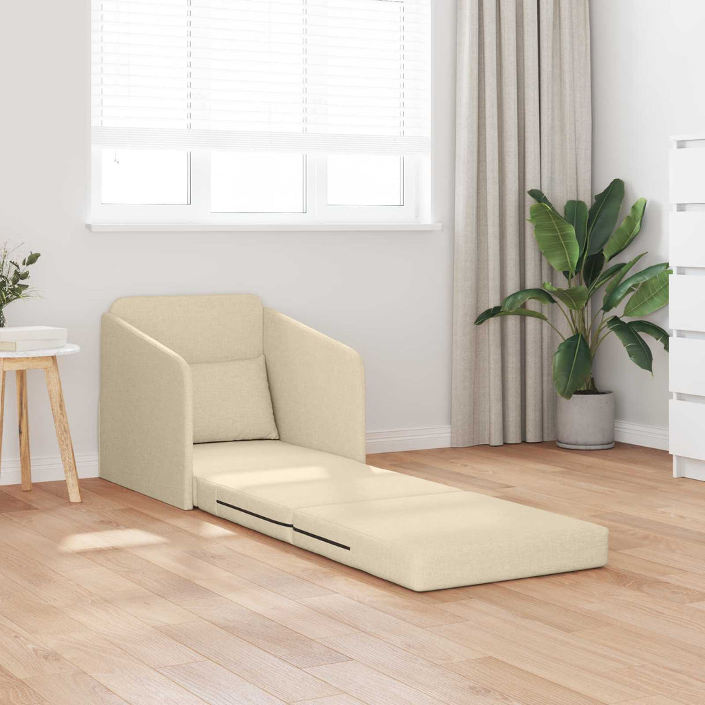 vidaXL Sofa Bed Kremowy 65 x 80 x 83 cm tkanina