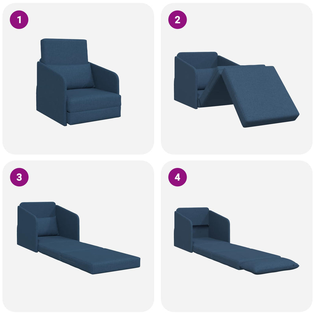 vidaXL Sofa Bed Niebieski 65 x 80 x 83 cm tkanina