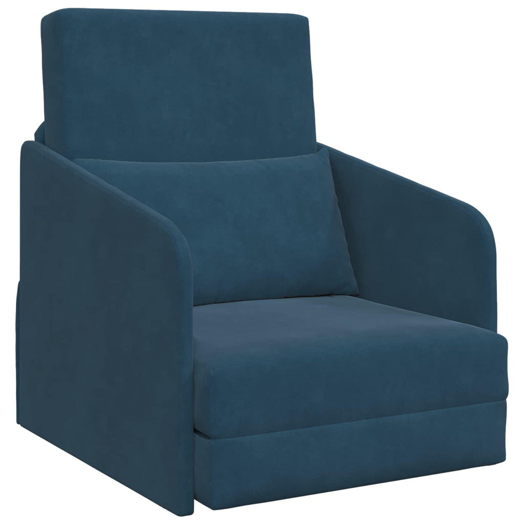 vidaXL Sofa Bed Niebieski 65 x 80 x 83 cm Aksamit