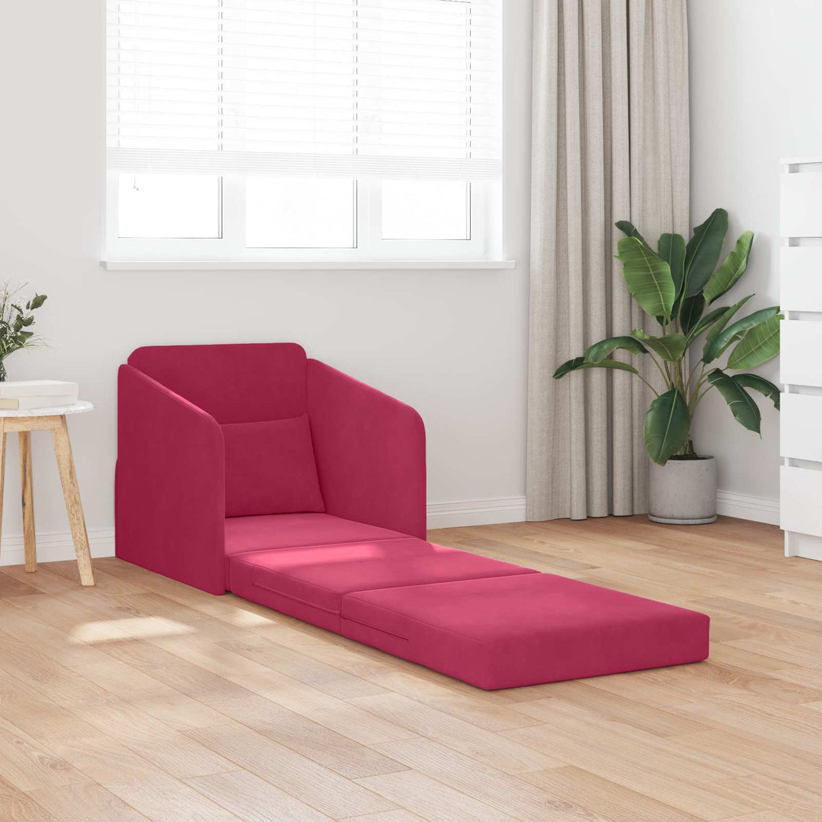 vidaXL Sofa Bed Czerwone wino 65 x 80 x 83 cm Aksamit