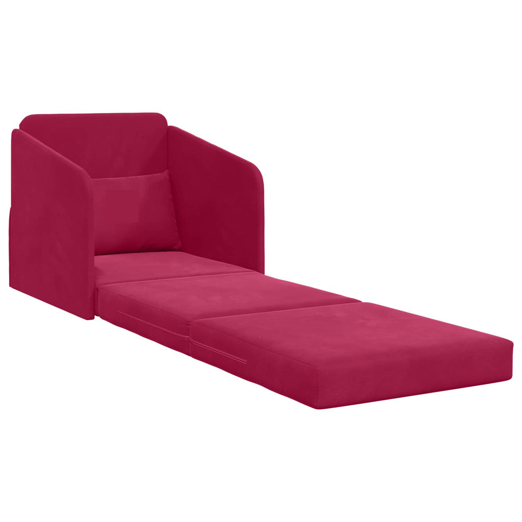 vidaXL Sofa Bed Czerwone wino 65 x 80 x 83 cm Aksamit