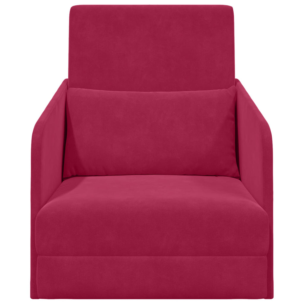 vidaXL Sofa Bed Czerwone wino 65 x 80 x 83 cm Aksamit