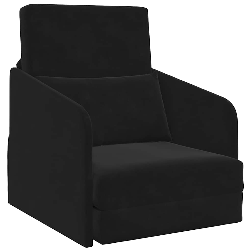 vidaXL Sofa Bed Czarny 65 x 80 x 83 cm Aksamit