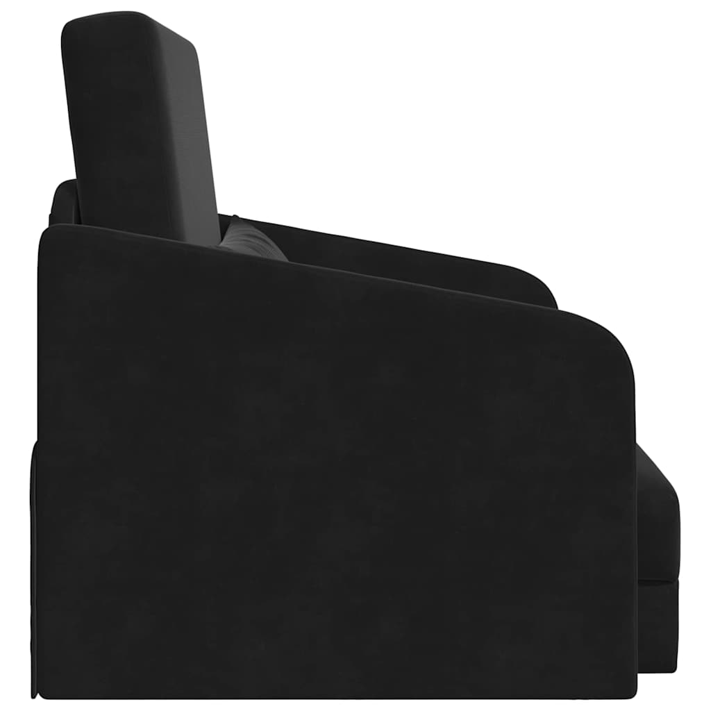 vidaXL Sofa Bed Czarny 65 x 80 x 83 cm Aksamit