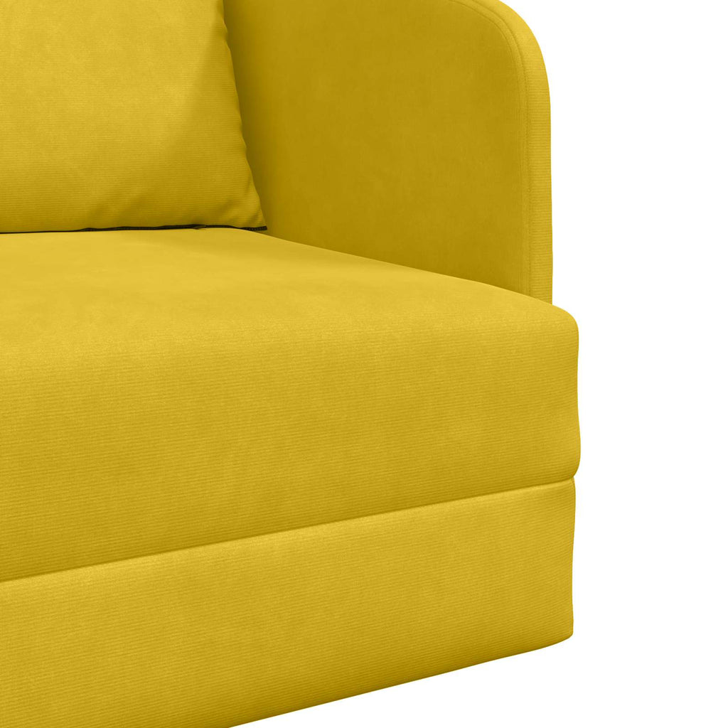 vidaXL Sofa Bed Żółty 65 x 80 x 83 cm Aksamit