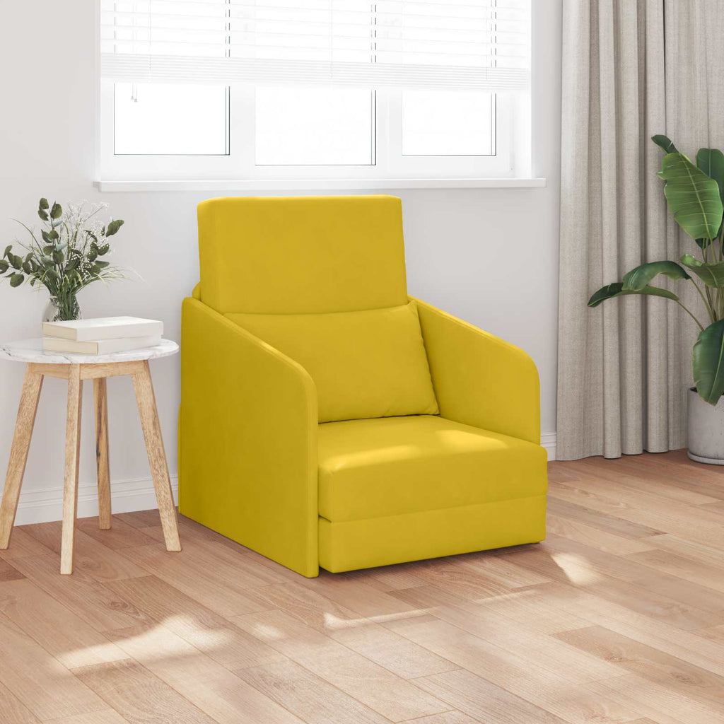 vidaXL Sofa Bed Żółty 65 x 80 x 83 cm Aksamit