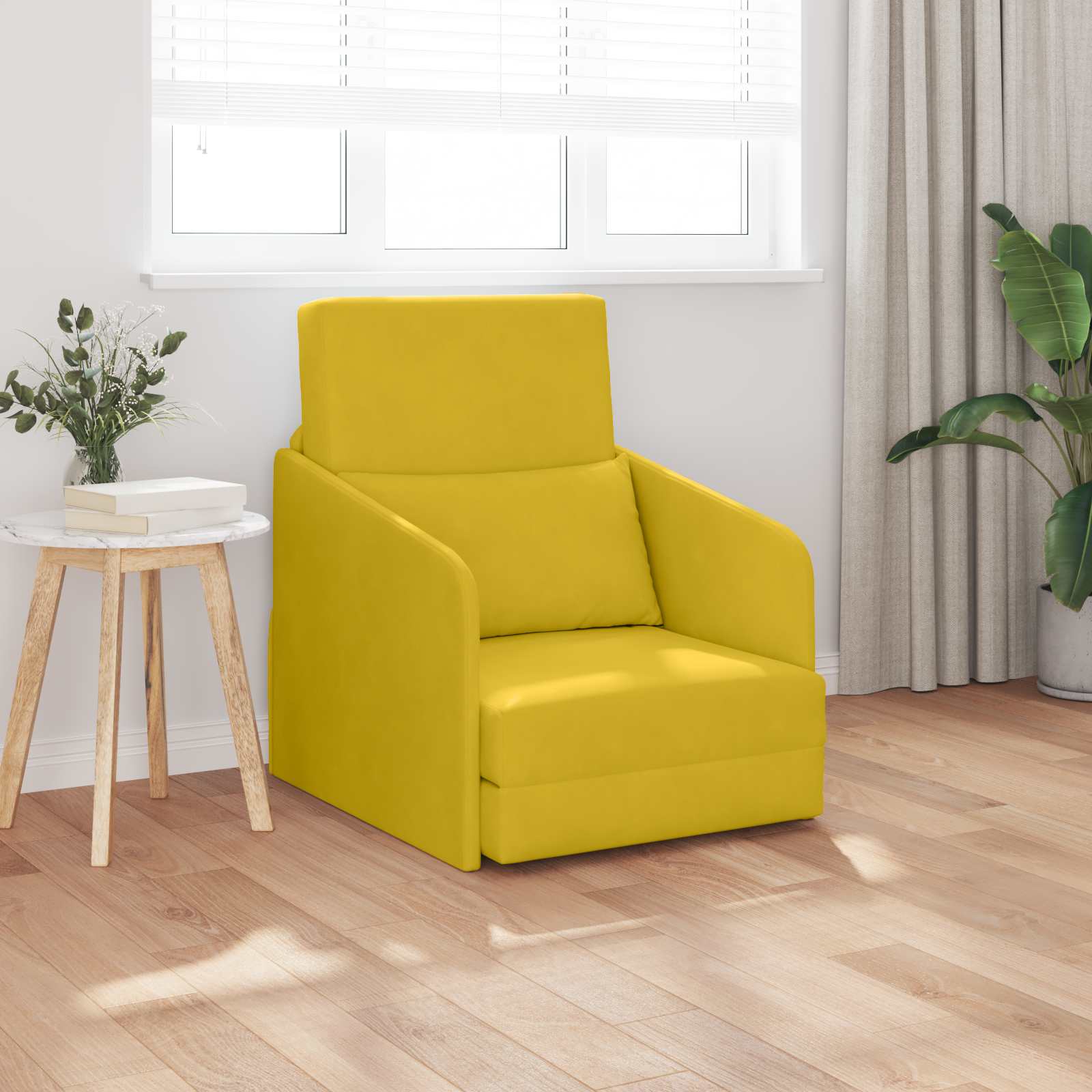 vidaXL Sofa Bed Żółty 65 x 80 x 83 cm Aksamit