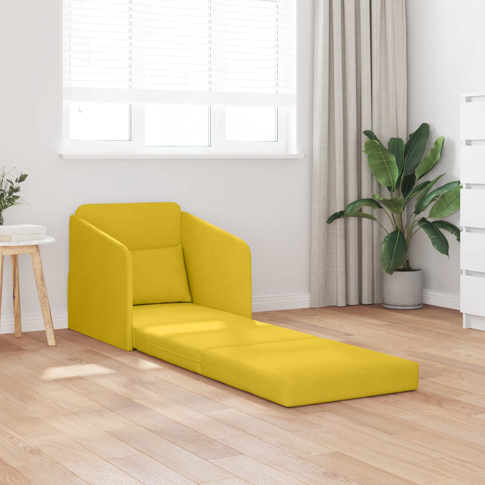 vidaXL Sofa Bed Żółty 65 x 80 x 83 cm Aksamit