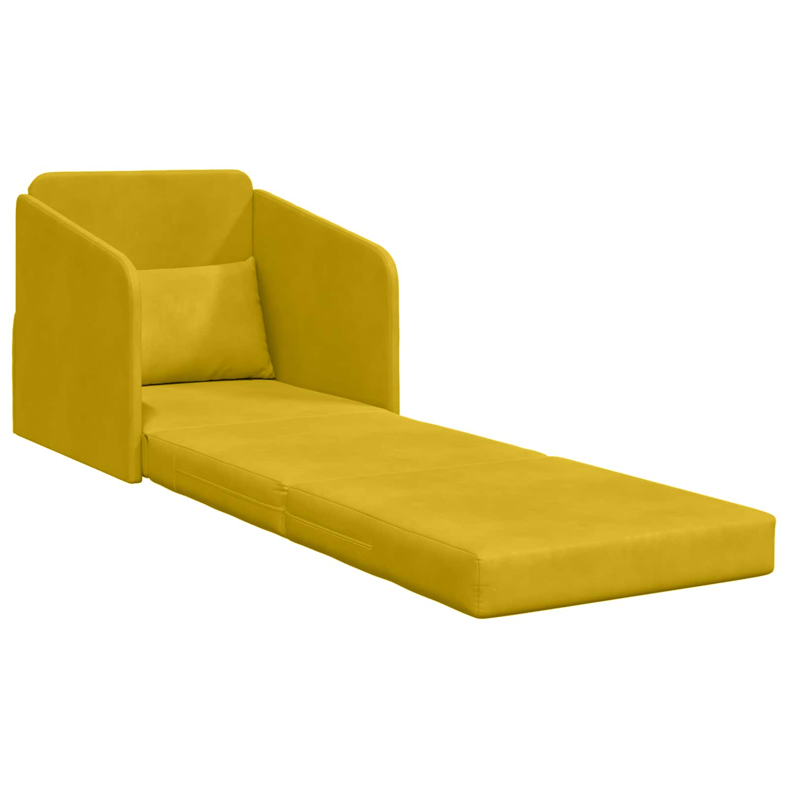 vidaXL Sofa Bed Żółty 65 x 80 x 83 cm Aksamit