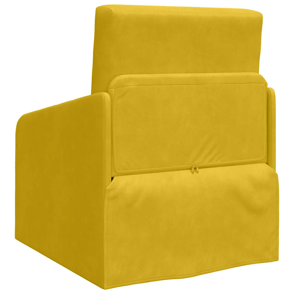 vidaXL Sofa Bed Żółty 65 x 80 x 83 cm Aksamit