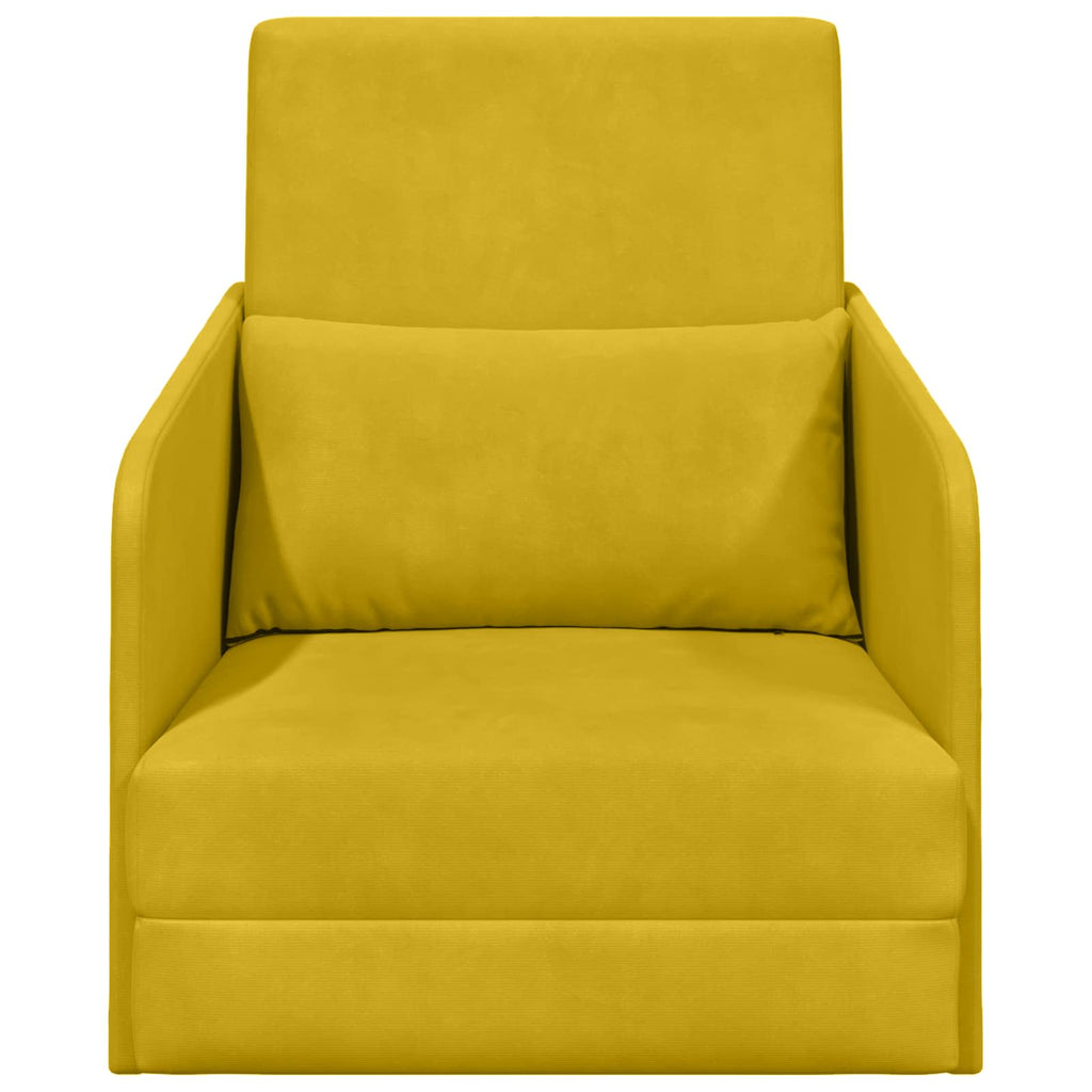 vidaXL Sofa Bed Żółty 65 x 80 x 83 cm Aksamit