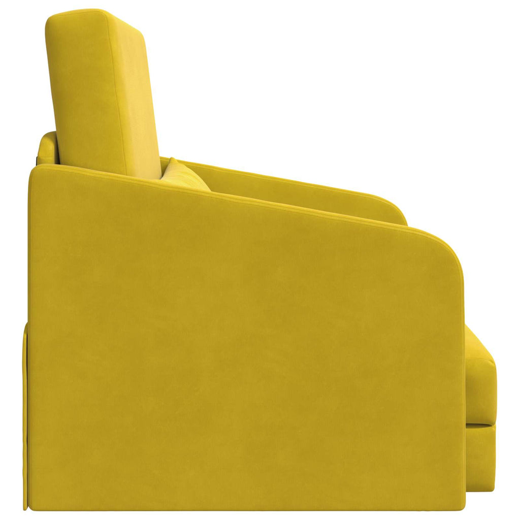 vidaXL Sofa Bed Żółty 65 x 80 x 83 cm Aksamit