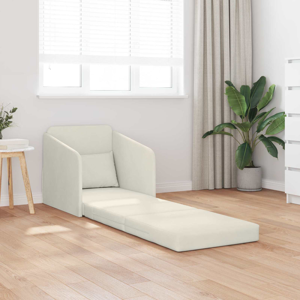 vidaXL Sofa Bed Kremowy 65 x 80 x 83 cm Aksamit