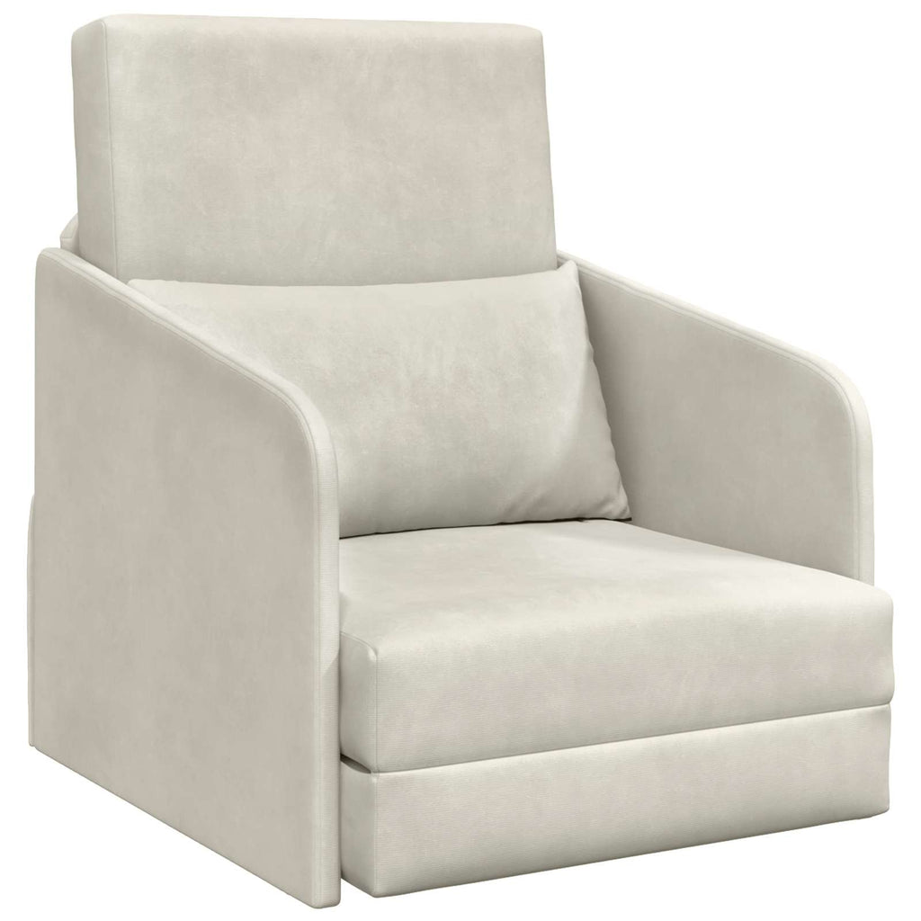 vidaXL Sofa Bed Kremowy 65 x 80 x 83 cm Aksamit