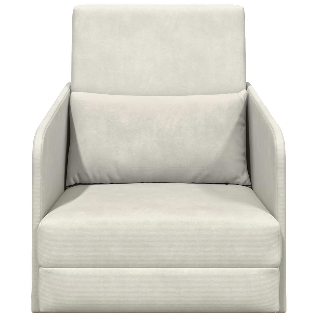 vidaXL Sofa Bed Kremowy 65 x 80 x 83 cm Aksamit