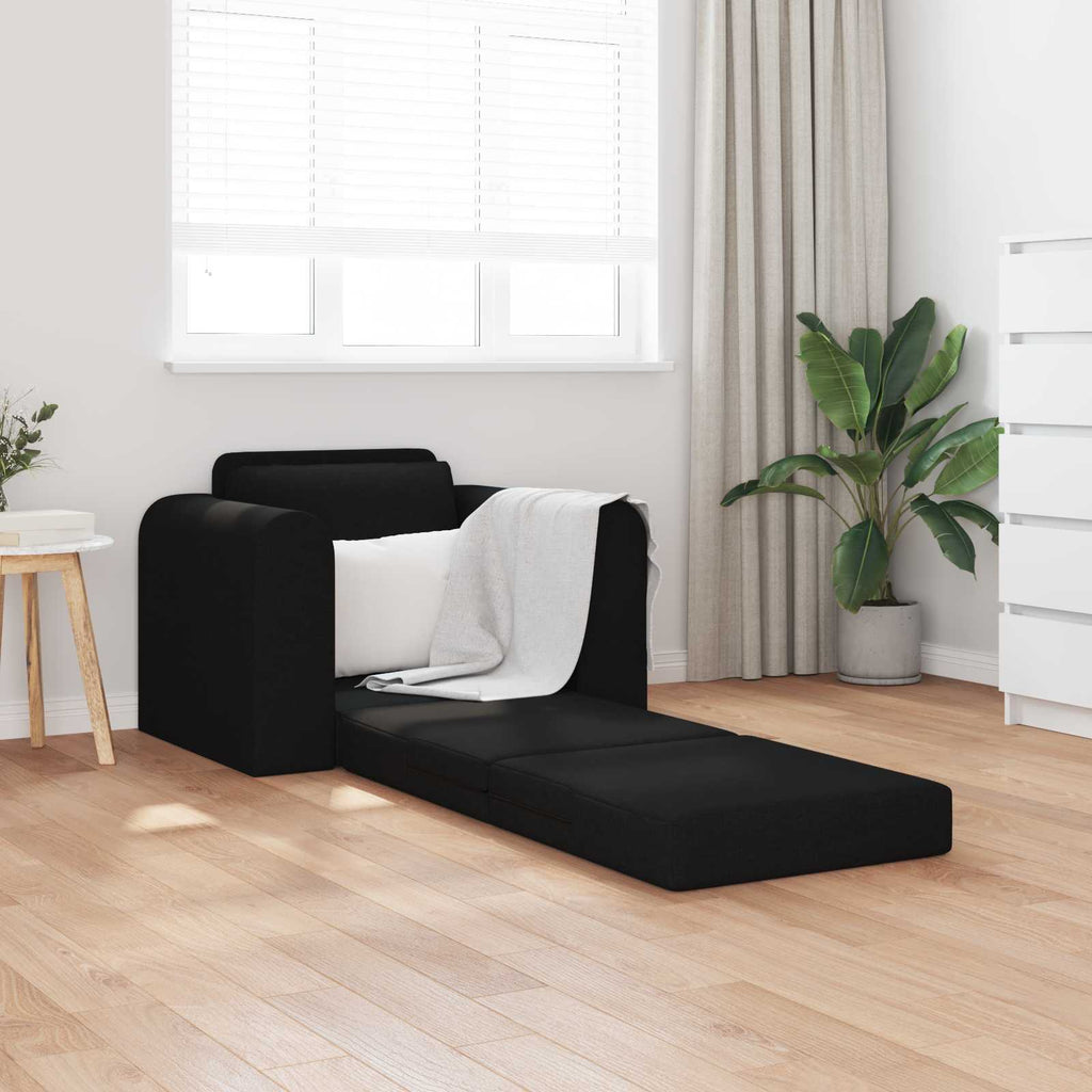 vidaXL Sofa Bed Czarny 98 x 71 x 83 cm tkanina