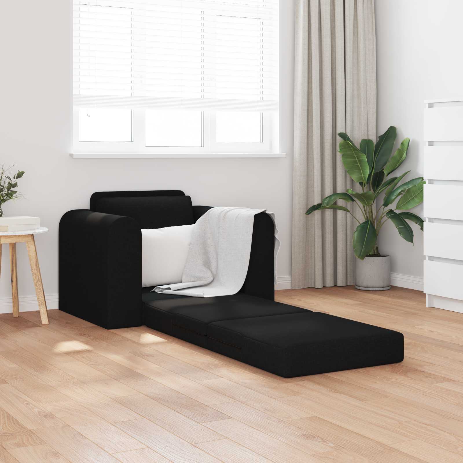 vidaXL Sofa Bed Czarny 98 x 71 x 83 cm tkanina