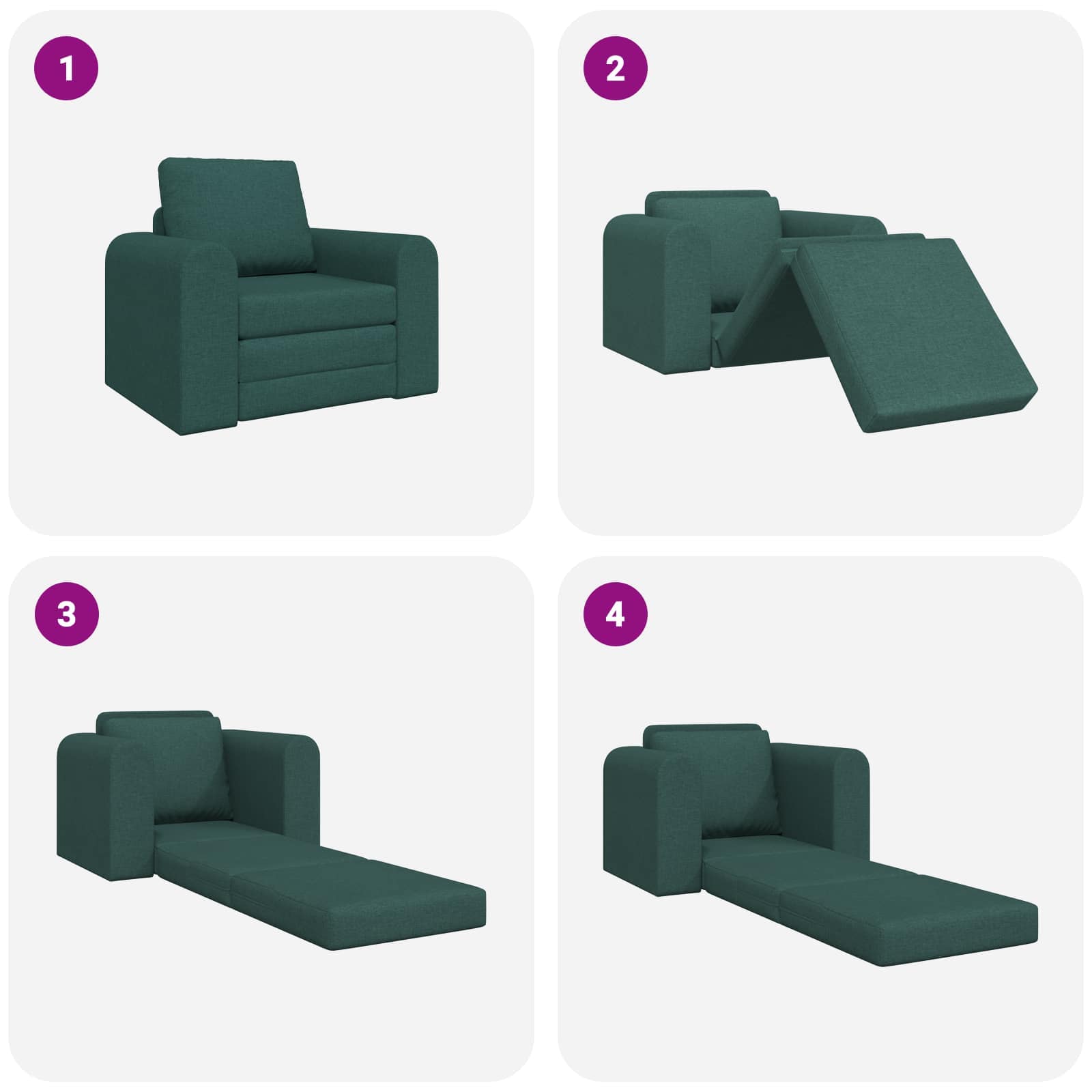 vidaXL Sofa Bed Ciemna zieleń 98 x 71 x 83 cm tkanina