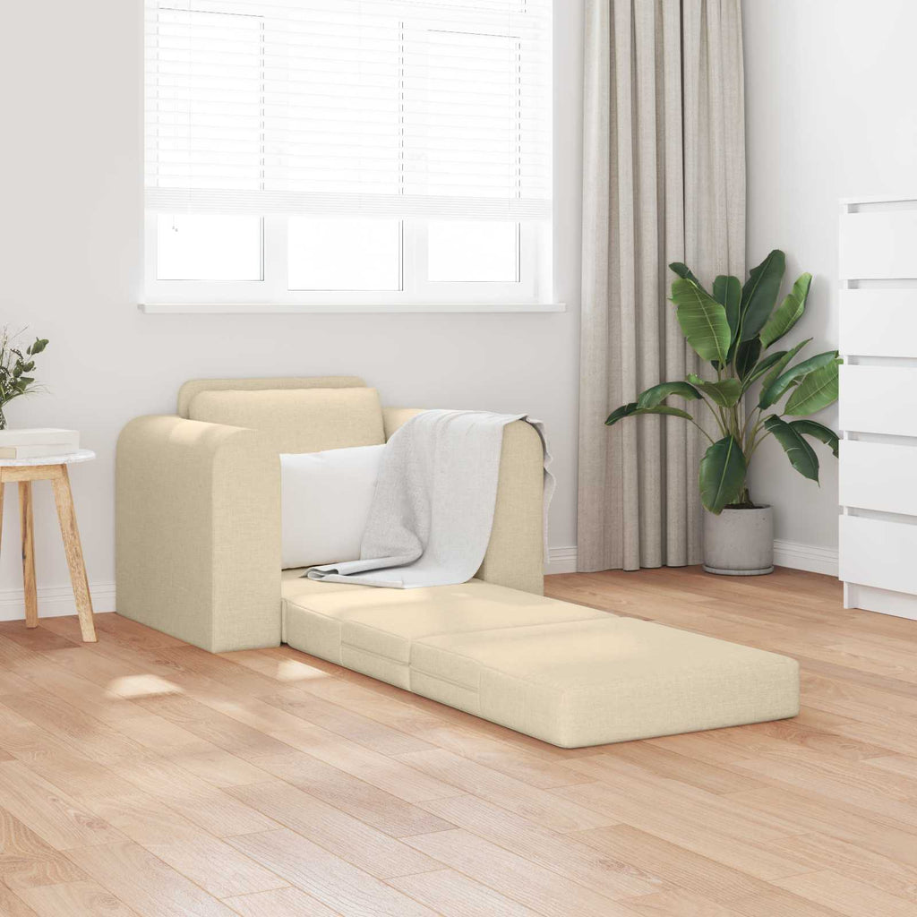 vidaXL Sofa Bed Kremowy 98 x 71 x 83 cm tkanina