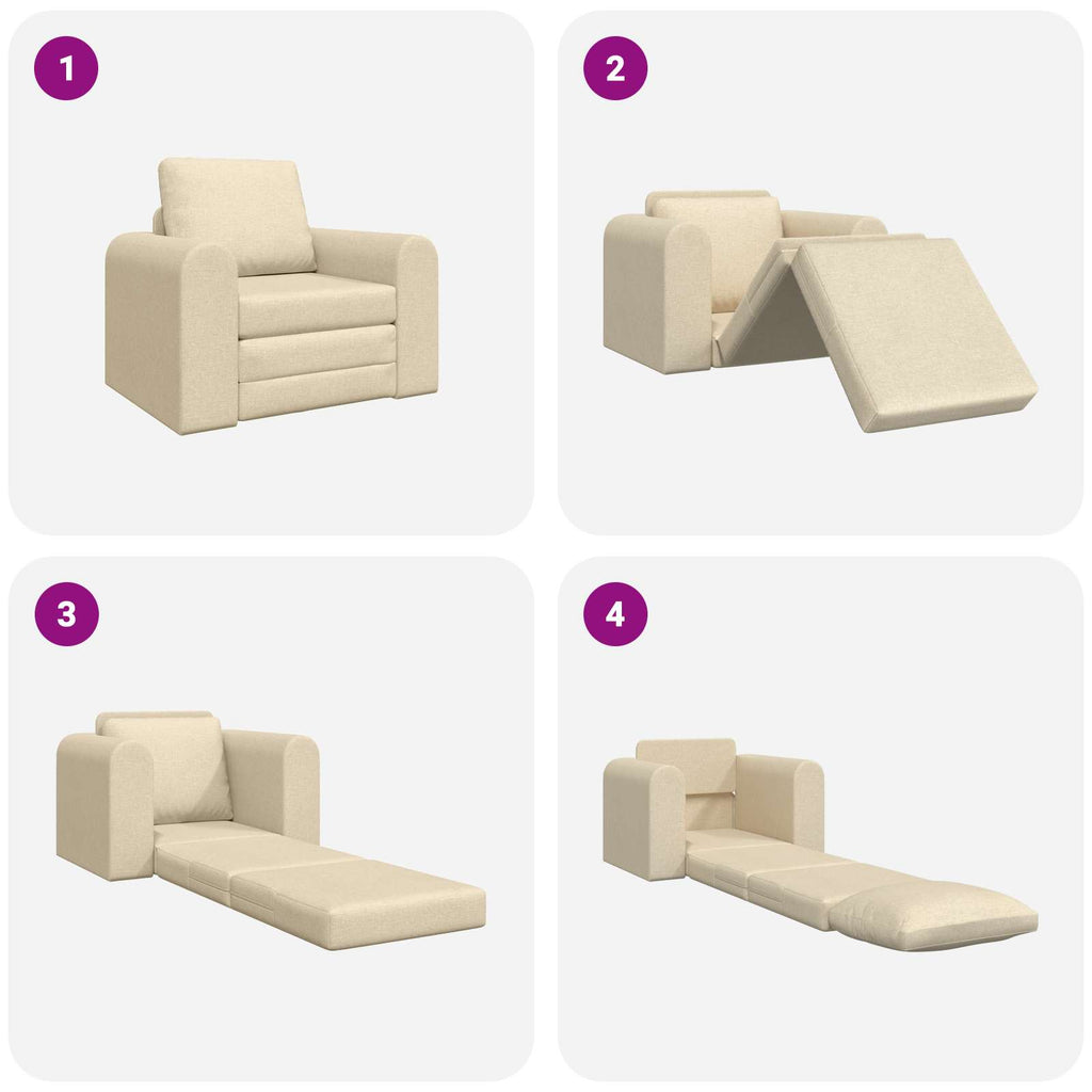vidaXL Sofa Bed Kremowy 98 x 71 x 83 cm tkanina
