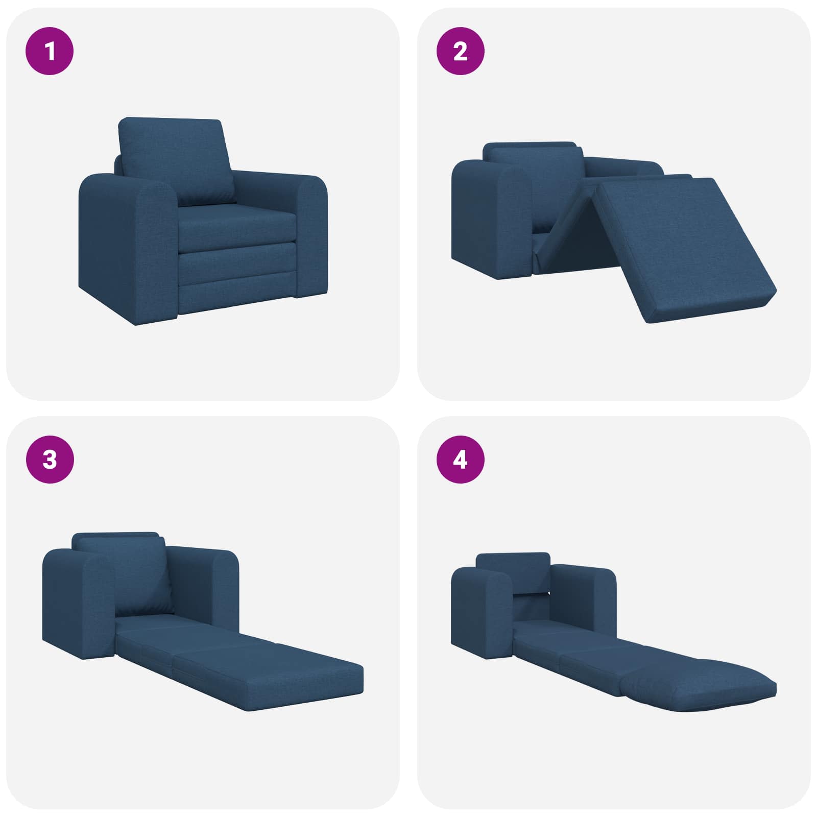 vidaXL Sofa Bed Niebieski 98 x 71 x 83 cm tkanina