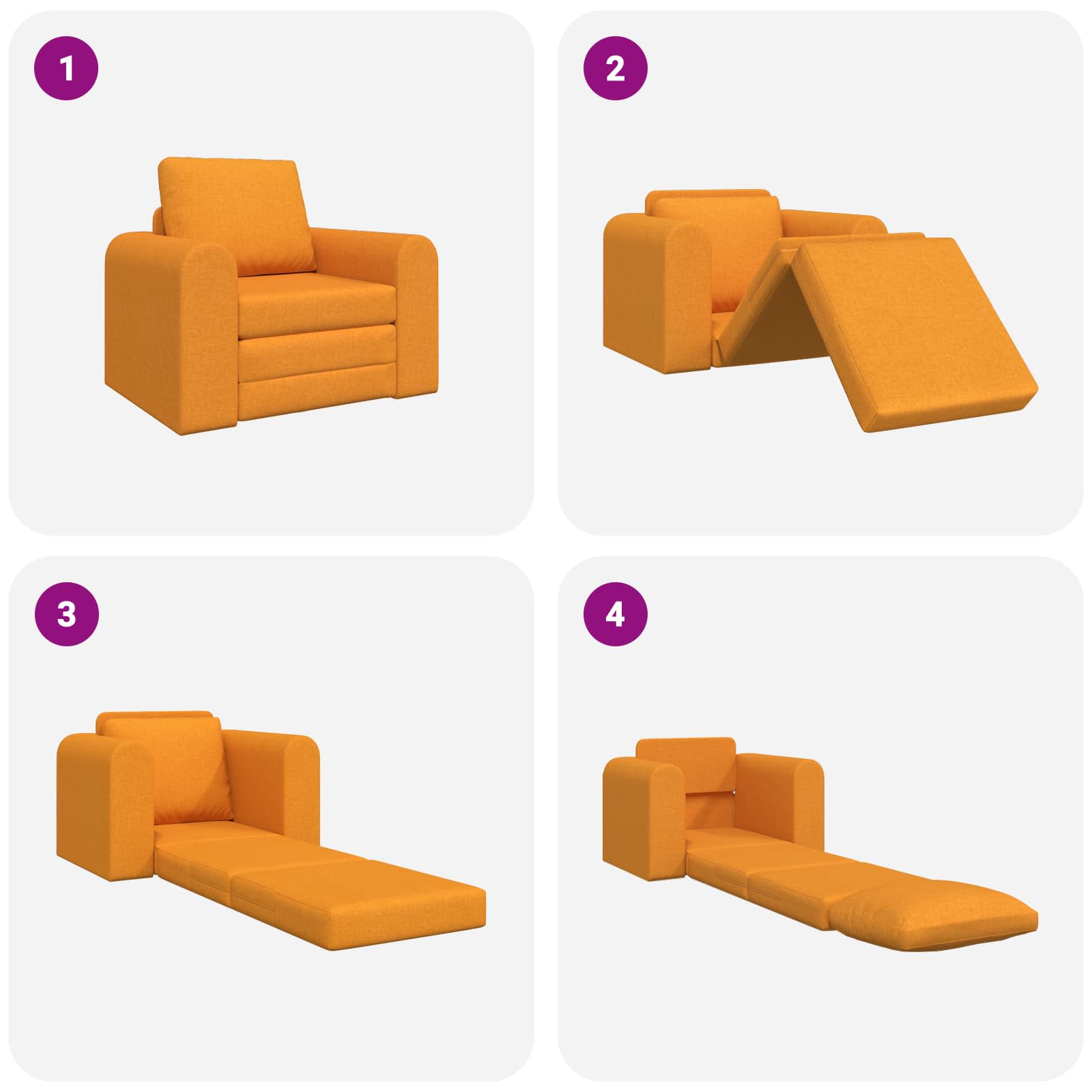vidaXL Sofa Bed Ciemny Żółty 98 x 71 x 83 cm tkanina