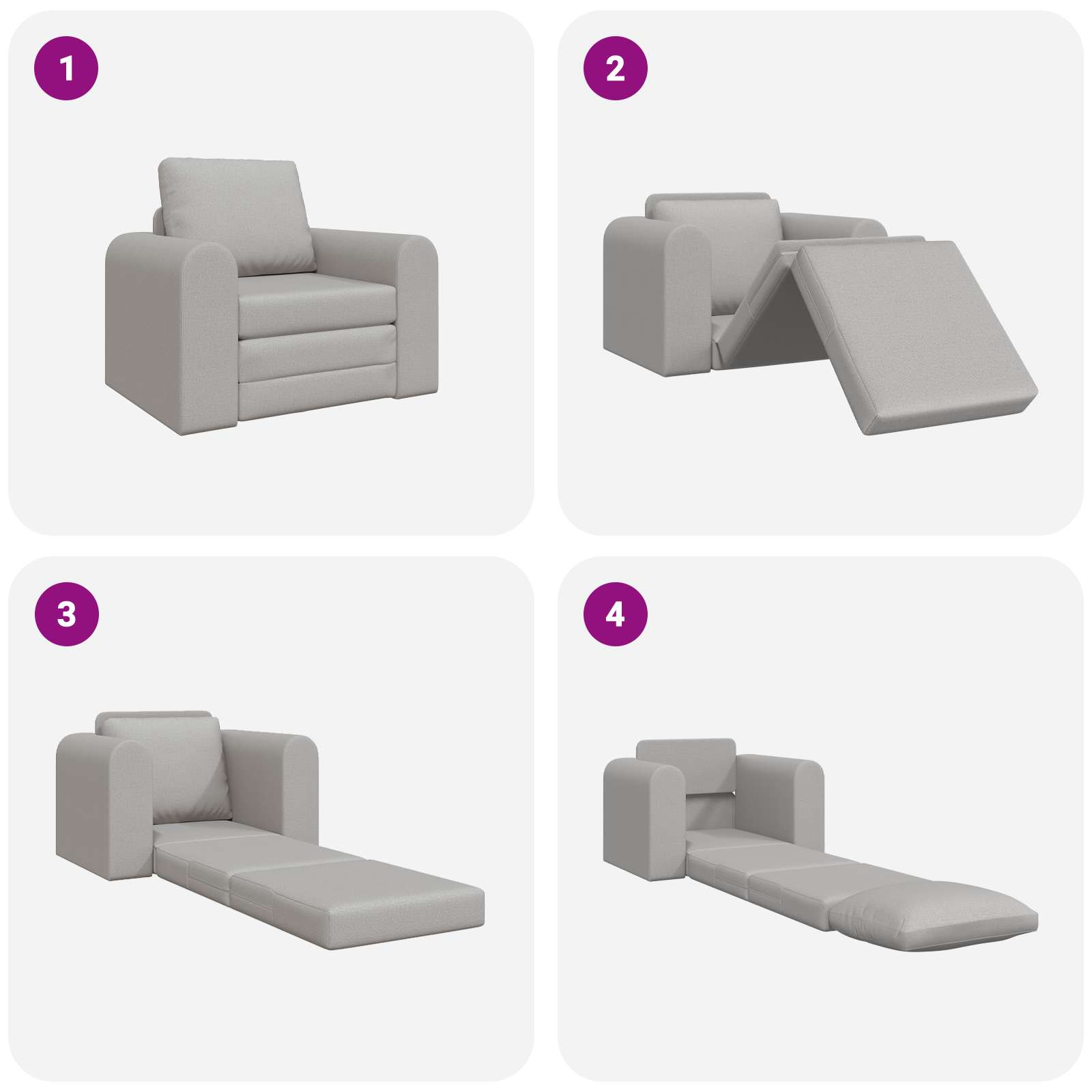 vidaXL Sofa Bed Szary chmur 98 x 71 x 83 cm tkanina