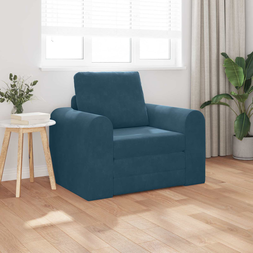 vidaXL Sofa Bed Niebieski 98 x 71 x 83 cm Aksamit