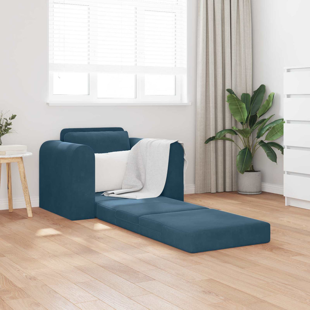 vidaXL Sofa Bed Niebieski 98 x 71 x 83 cm Aksamit