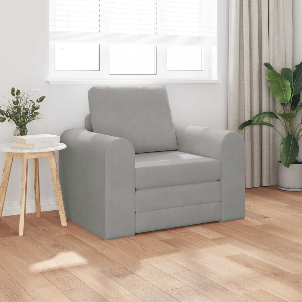 vidaXL Sofa Bed Jasnoszary 98 x 71 x 83 cm Aksamit