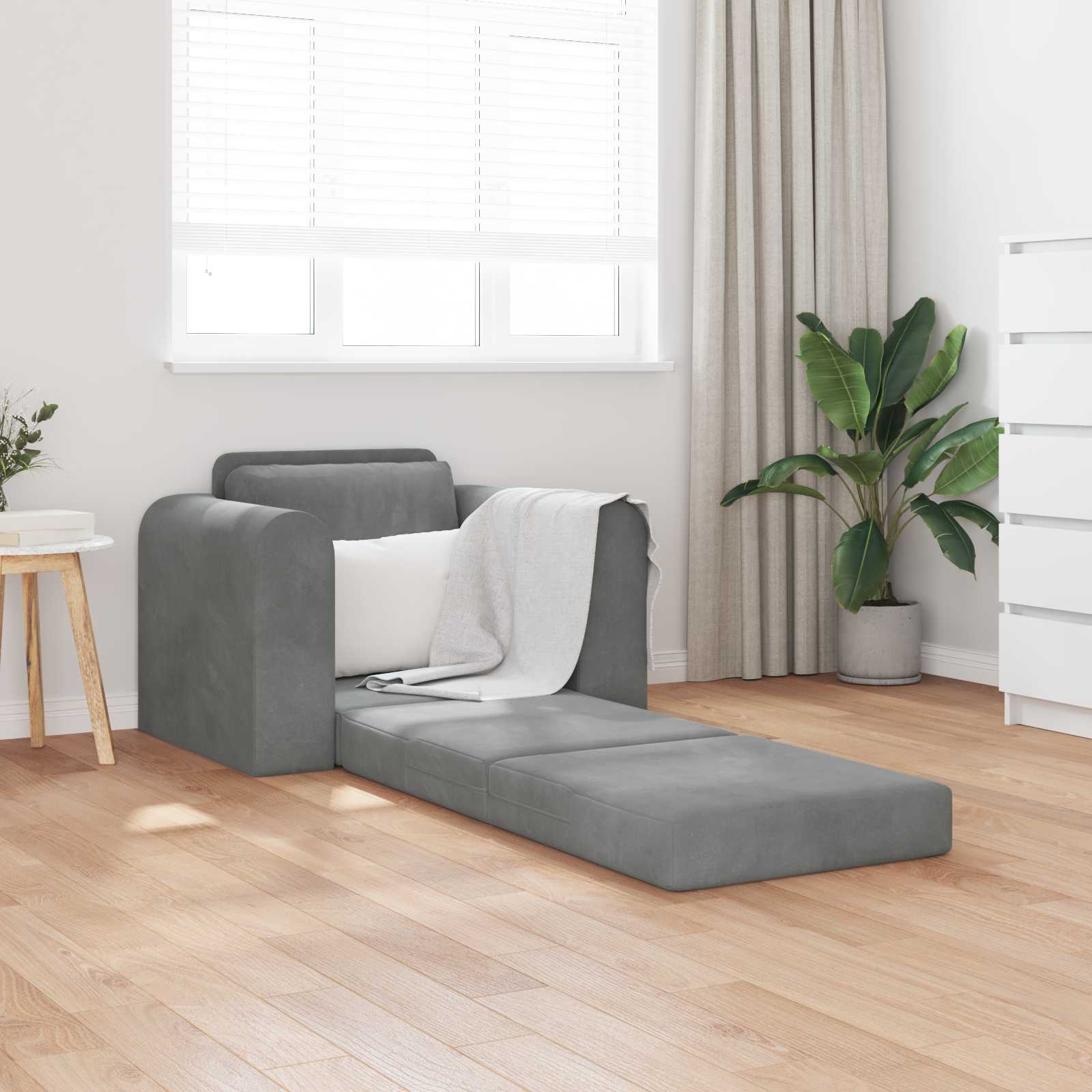 vidaXL Sofa Bed Ciemnoszary 98 x 71 x 83 cm Aksamit