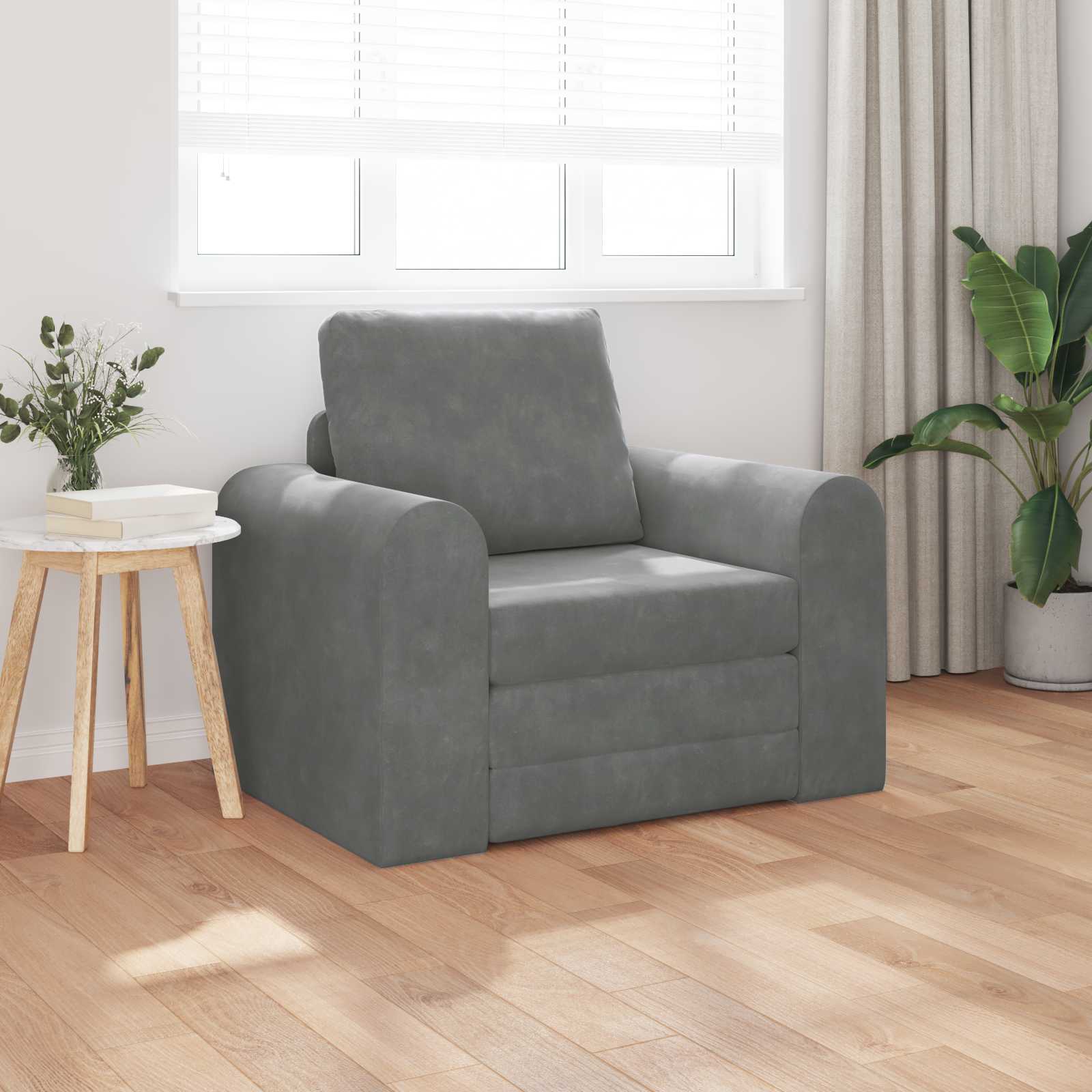 vidaXL Sofa Bed Ciemnoszary 98 x 71 x 83 cm Aksamit