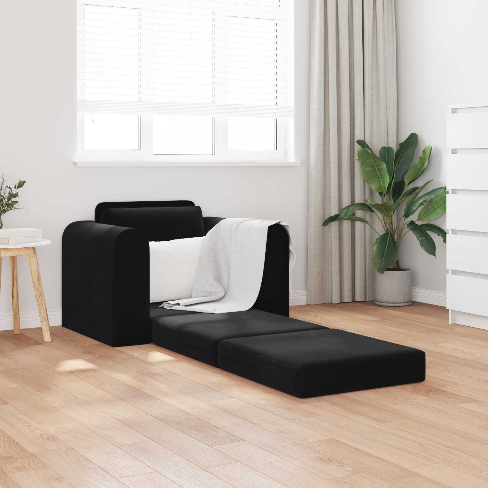 vidaXL Sofa Bed Czarny 98 x 71 x 83 cm Aksamit