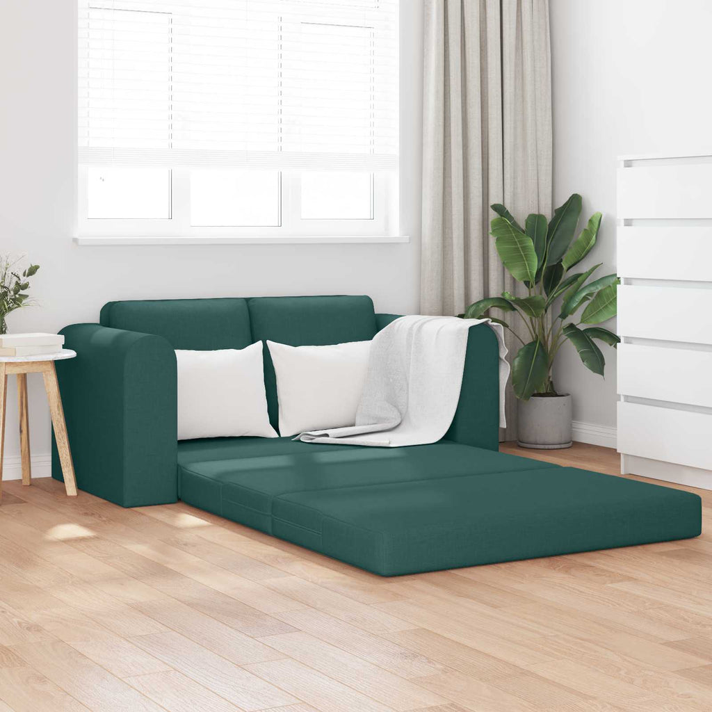 vidaXL Sofa Bed 60cm Ciemna zieleń tkanina