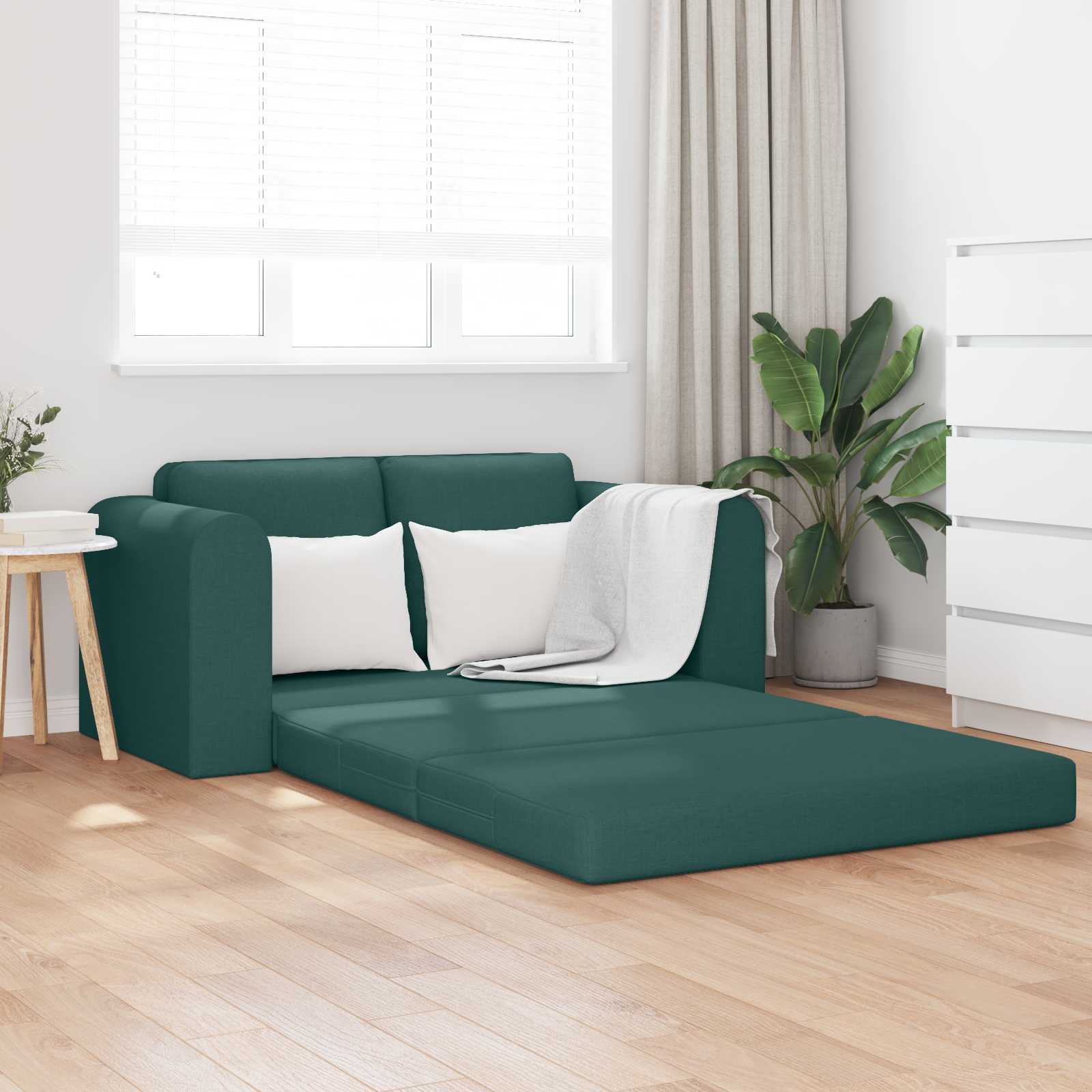 vidaXL Sofa Bed 60cm Ciemna zieleń tkanina