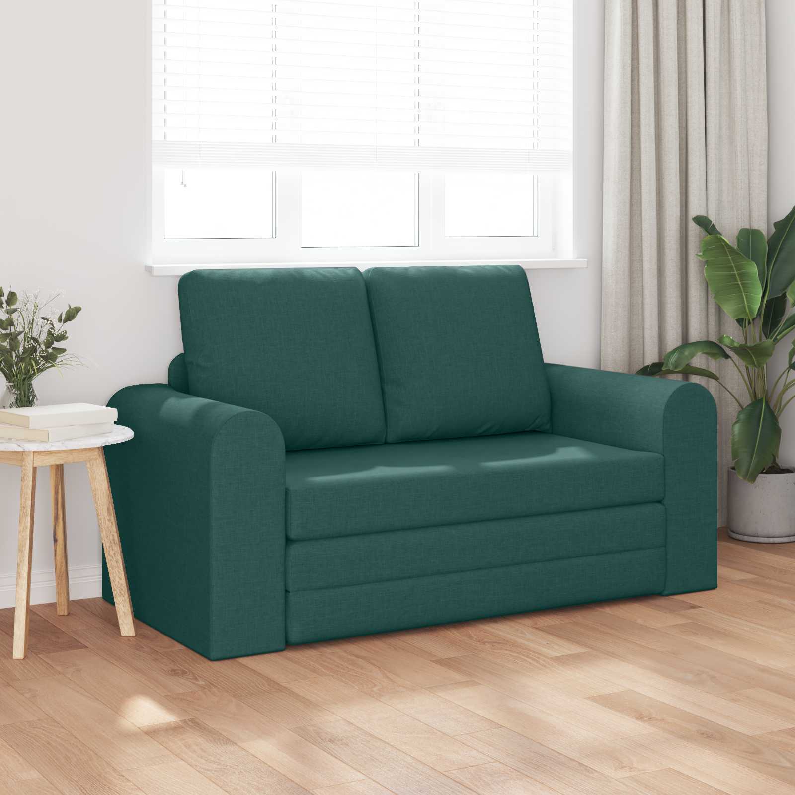 vidaXL Sofa Bed 60cm Ciemna zieleń tkanina