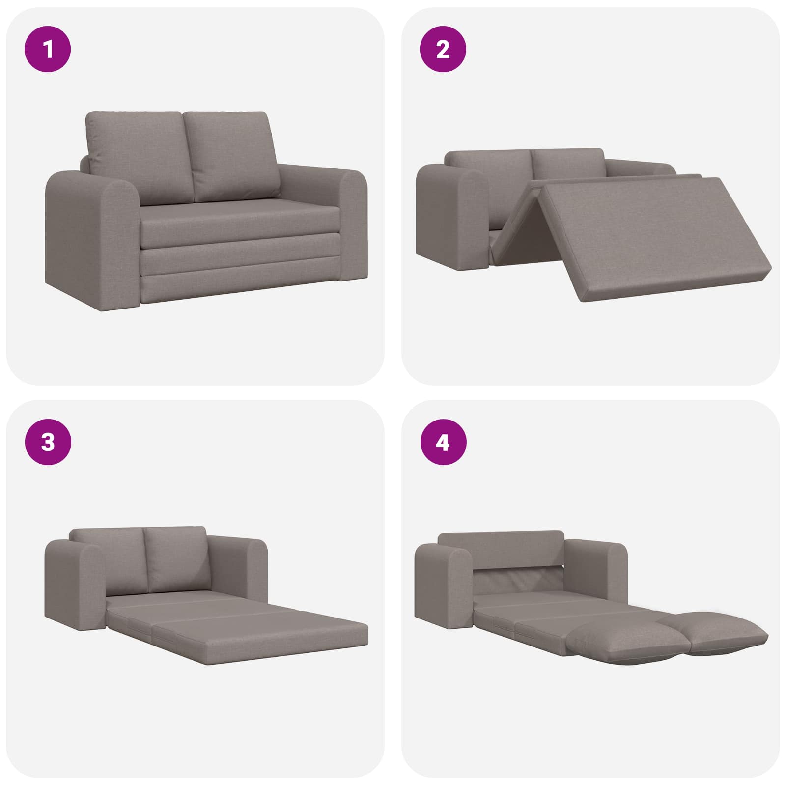 vidaXL Sofa Bed 60cm Ciemnoszary tkanina